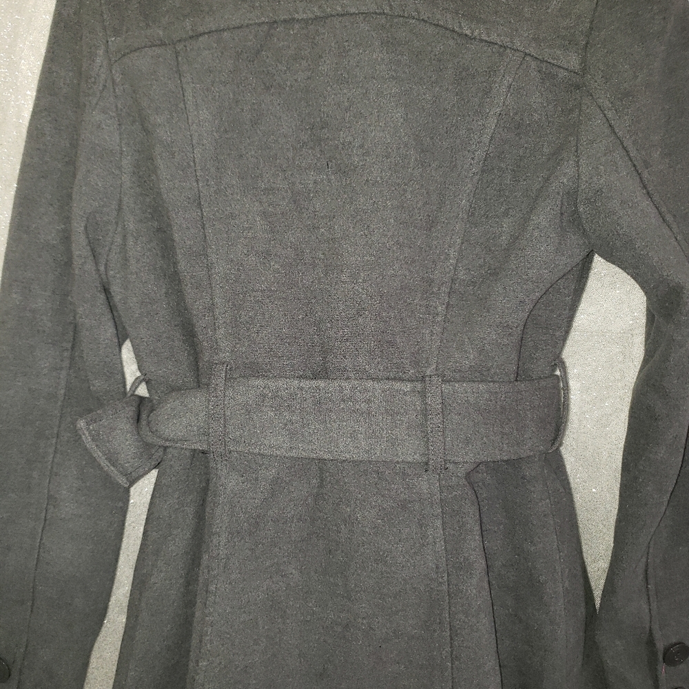 Gray Button Down Jacket Small Euc - image 8